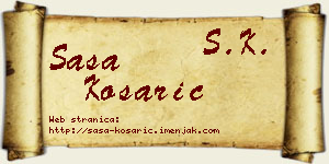Saša Košarić vizit kartica